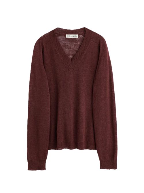 Maglione in lino con scollo a V Our Legacy Our Legacy | M2263RCCABERNET CYCLONE